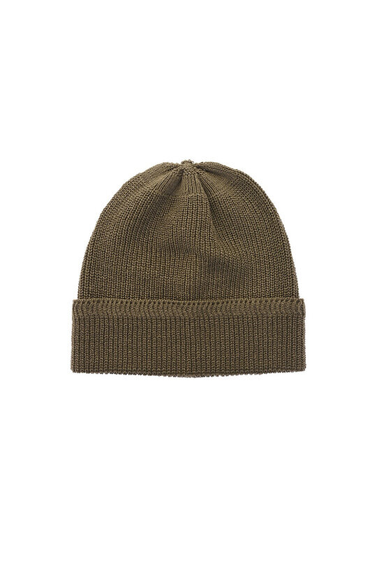 Linen Waffle Watch Cap - Army Brown