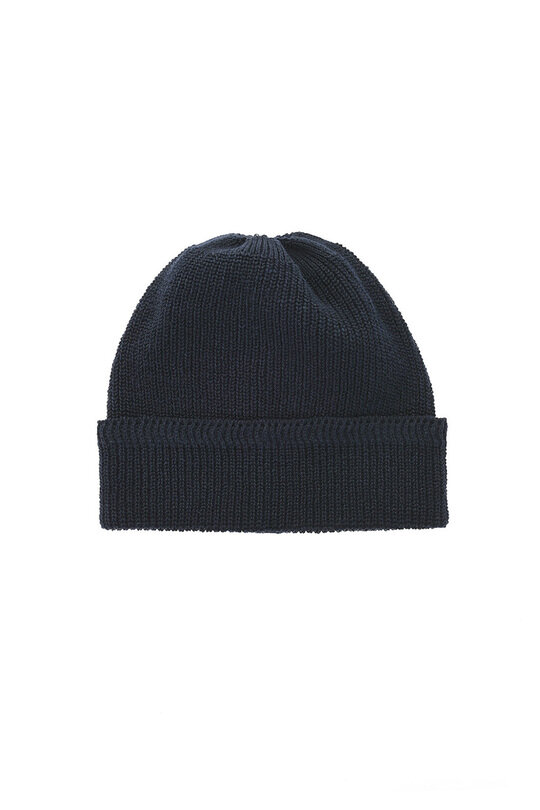 Linen Waffle Watch Cap - Navy