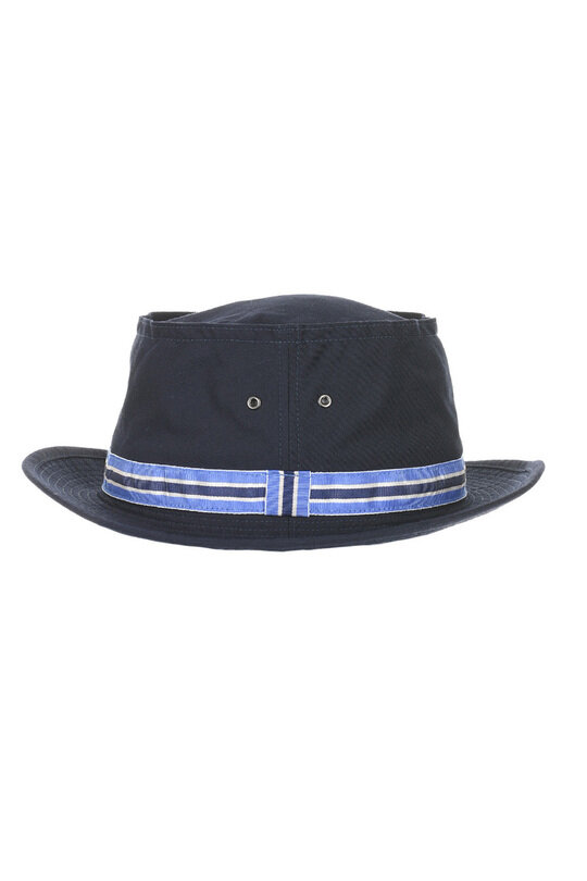 Loose Light Chino Pork-Pie Hat - Navy