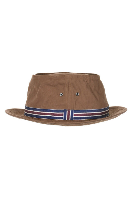 Loose Light Chino Pork-Pie Hat - Brown