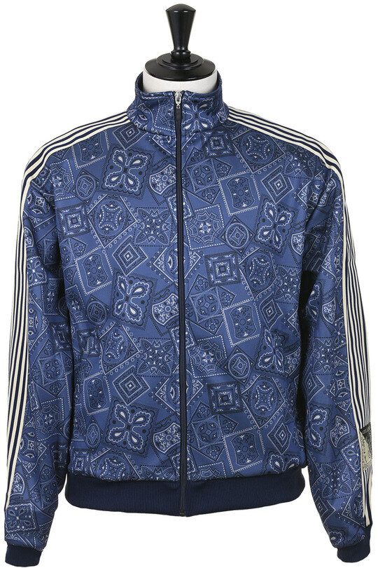Smooth Jersey Cookie Bandana Track Jacket - Navy