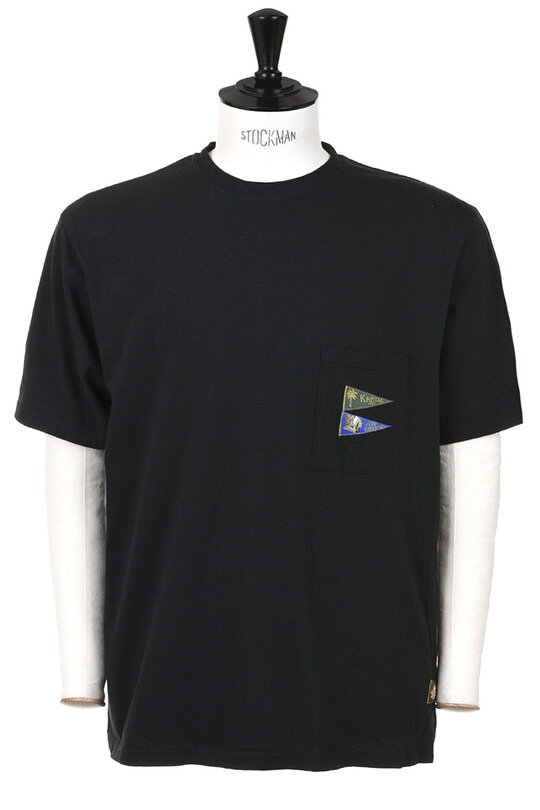 20/- Pennant Tee ( 3 Flags ) - Black