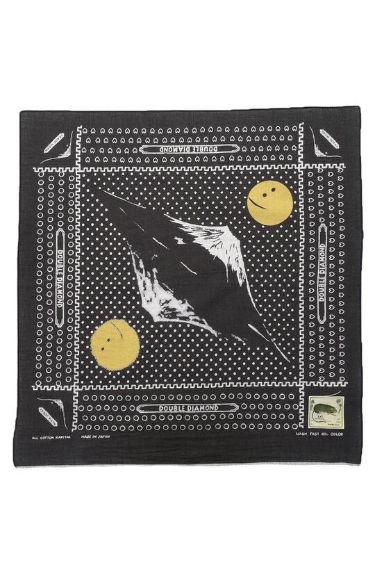 Fastcolor Selvedge Bandana (Mirrored Fuji) - Black