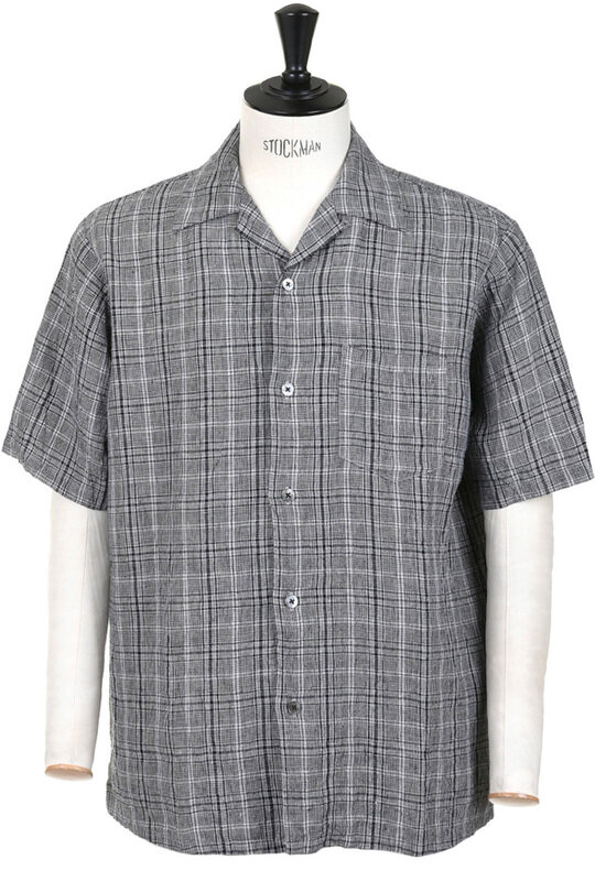 SV-SH-033 Linen Open Collared Shirt - Grey