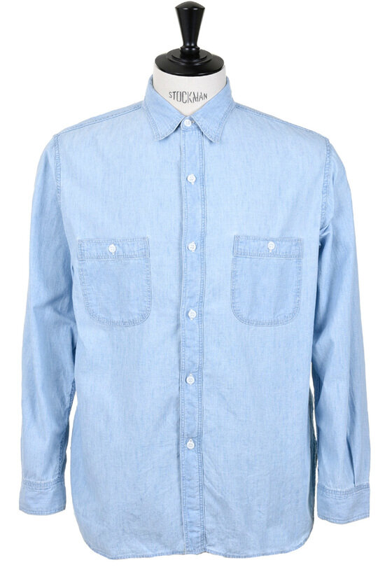 01-8270-99 Relax Fit Chambray Work Shirt - Bleach Blue