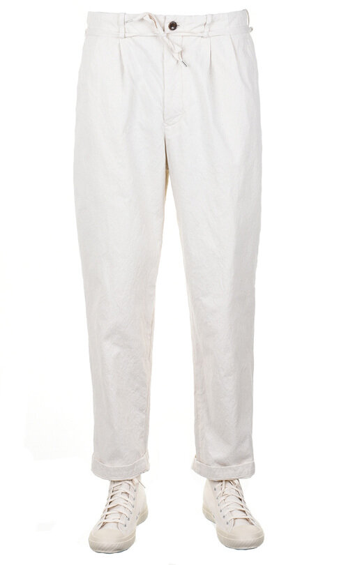 SV-PT-001-11 Canvas Tapered 2 Tuck Pants - Natural
