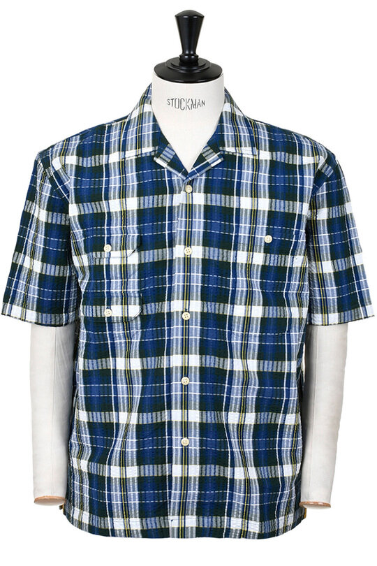 Mercantile Short Sleeve Vacation Madras Seersucker - Navy Check