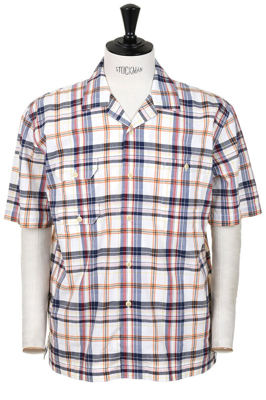 Mercantile Short Sleeve Vacation Madras Check - Navy/Orange