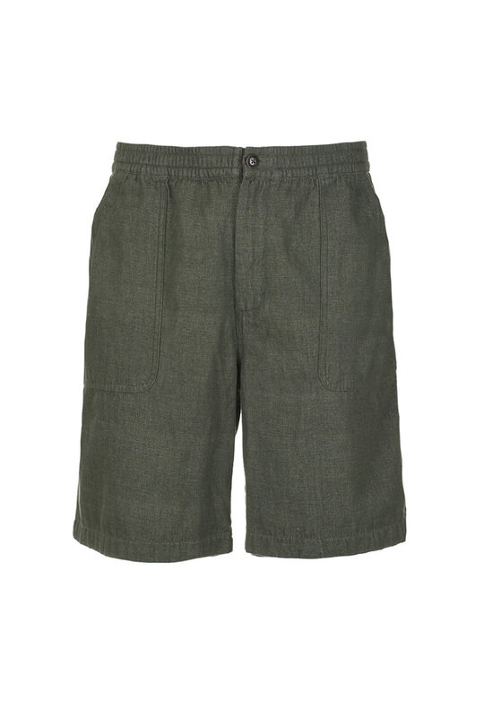Drawstring Shorts 8oz Twin Weft Chambray - Olive