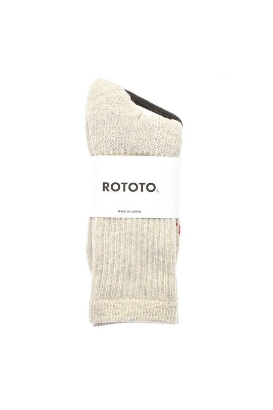R1508 Double Face Mini Crew Organic Cotton Socks - Light Grey