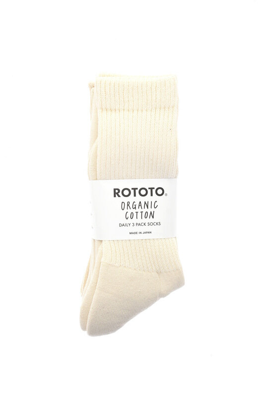 R1123 3 Pac Mix Socks - Ecru
