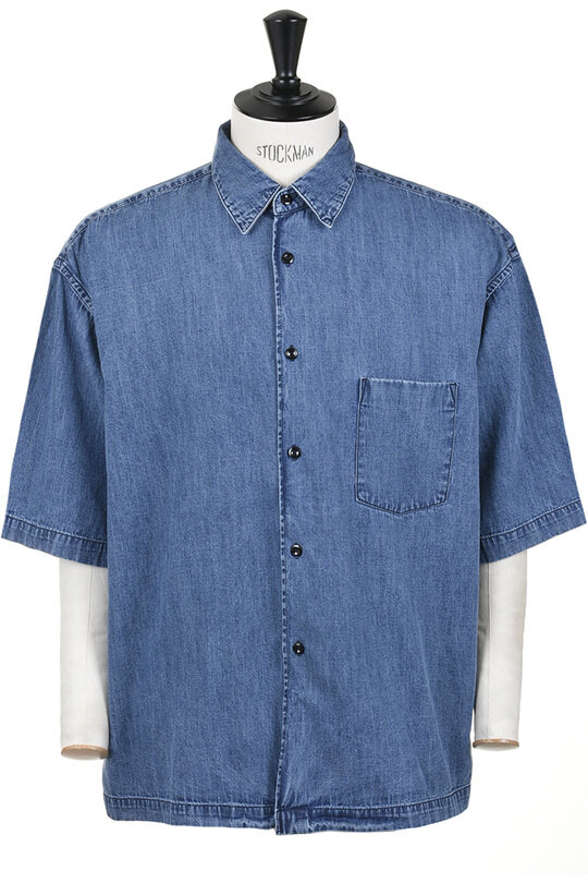 Cropped Garson Shirt  Denim 6.75 oz - Indigo