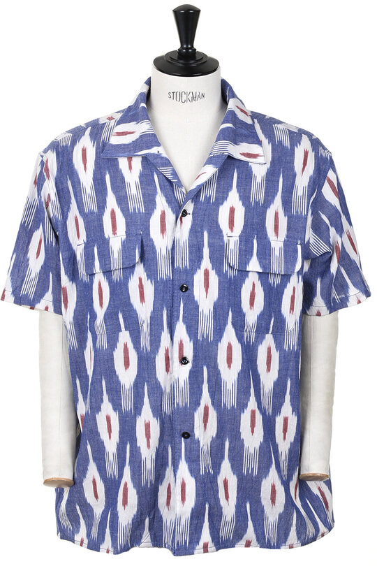 50's Milano Shirt  Ikat Japan - Blue