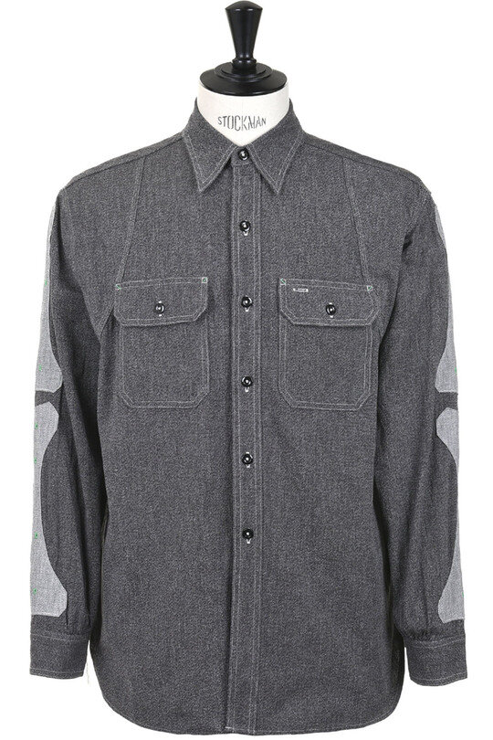 Grandrelle 2 Tone Bone Workshirt - Charcoal