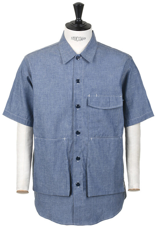 Digs Crew Half Short Sleeve 5oz Chambray - Blue