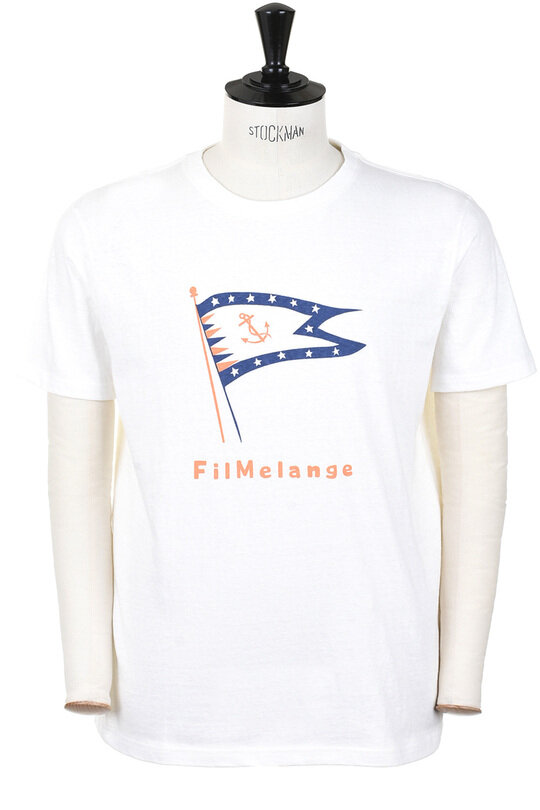 Vink Tee Shirt Flag Print - White