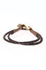 Brown Braided Leather Double Wrap Thumbnail