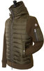 Hooded Quilted Down Knitted Cardigan -  Military Green Thumbnail
