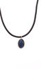 Gemstone Leather Necklace - Lapis Lazui Thumbnail