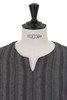 Slit Alternate Stripe Linen Shirt - Grey Thumbnail