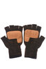 Ragg Wool Fingerless Glove Deerskin Palm - Rust Melange Thumbnail