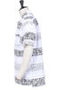 Camp Shirt Cotton Fringed Patchwork Floral - White Thumbnail