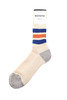 R1255 Coarse Ribbed Oldschool Crew Socks - Blue/Orange Thumbnail