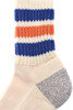 R1255 Coarse Ribbed Oldschool Crew Socks - Blue/Orange Thumbnail