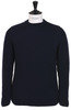 Crew Neck Merino Wool Ribbed Sweater - Navy Blue Thumbnail