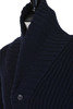 Shawl Collar Ribbed Merino Wool Cardigan - Navy Thumbnail