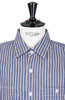 Asymmetric Pocket Work Shirt - Navy Stripe Thumbnail