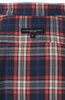 Banded Collar Shirt Cotton Flannel Plaid Navy/Red/White Thumbnail