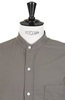 Band Collar Long Shirt Cotton Oxford Cloth - Olive Thumbnail