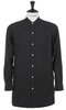 Band Collar Long Shirt Cotton Oxford Cloth - Charcoal Thumbnail