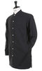 Band Collar Long Shirt Cotton Oxford Cloth - Charcoal Thumbnail