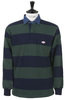 Pocket Rugby Shirt 12oz Cotton Jersey - Green x Navy Thumbnail