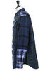 Combo Short Collar Shirt Plaid Cotton Flannel - Navy/Black Thumbnail