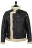 Shearling Motorcycle Jacket - Black Thumbnail