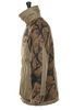 Horn Tree Print Wool Boa Jacket - Brown Thumbnail