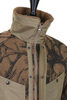 Horn Tree Print Wool Boa Jacket - Brown Thumbnail