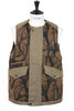 Horn Tree Print Wool Boa Vest - Brown Thumbnail