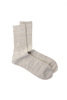 R1427 Organic 3 Pack Ribbed Crew Socks - Ecru/Grey Thumbnail