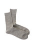 R1427 Organic 3 Pack Ribbed Crew Socks - Ecru/Grey Thumbnail