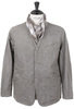 Collarless Jacket 10.5oz Herringbone Denim - Khaki Thumbnail