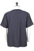 Horizontal Stripe Viscose Pocket Tee - Navy Thumbnail