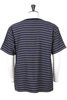 Horizontal Stripe Viscose Pocket Tee - Navy Thumbnail