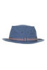 Loose Light Chino Pork Pie Hat - Old Blue Thumbnail