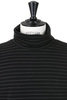 Turtle Neck Stripe Wool Sweater - Black Thumbnail
