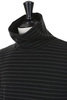 Turtle Neck Stripe Wool Sweater - Black Thumbnail