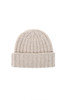 Cashmere 2x2 Rib Watch Cap - Lt Beige Thumbnail